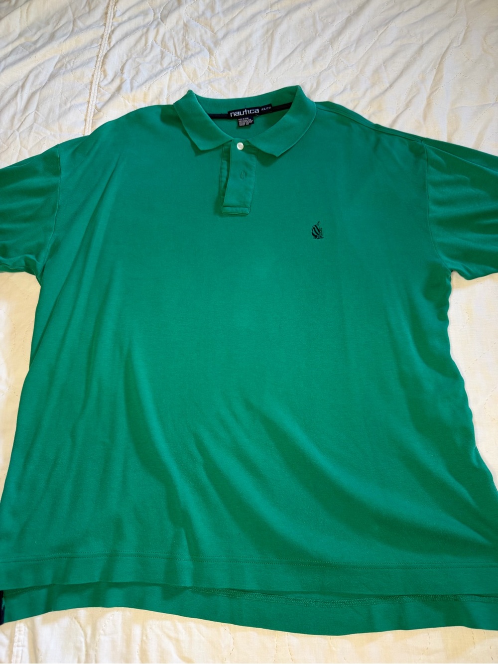 Nautica Men's Emerald Green Polo with Embroidered Logo